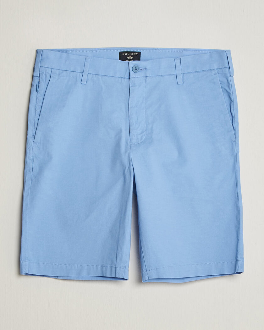Dockers Slim Cotton/Linen Shorts Vista Blue – Blå
