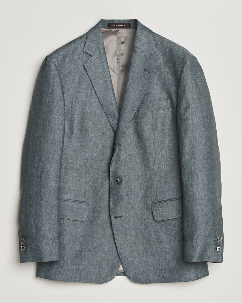 Oscar Jacobson Robert Linen Blazer Olive – Grøn