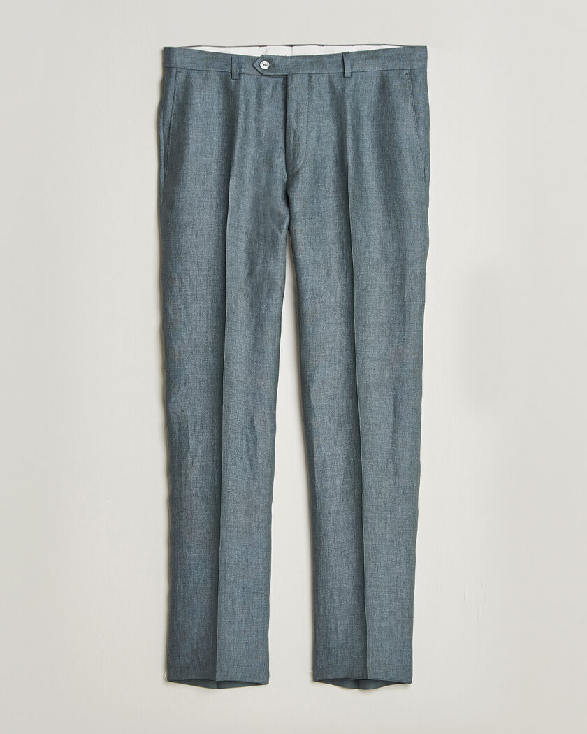 Oscar Jacobson Dandy Linen Trousers Green – Grøn