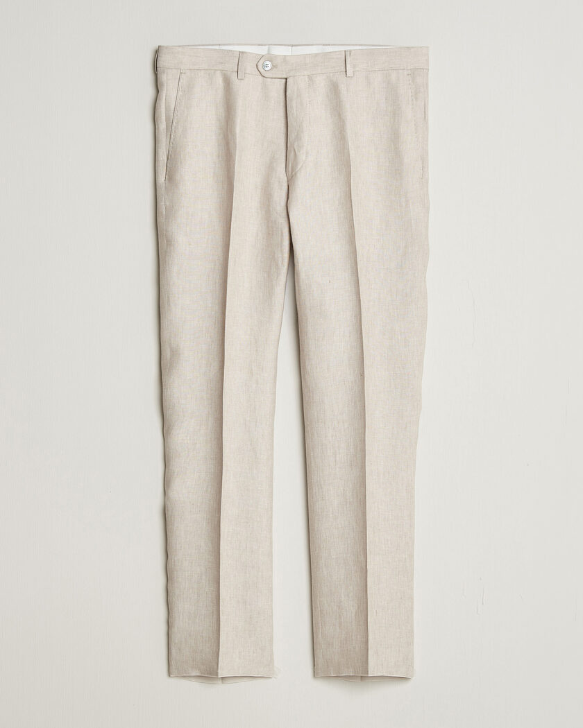 Oscar Jacobson Dandy Linen Trousers Off White – Hvid