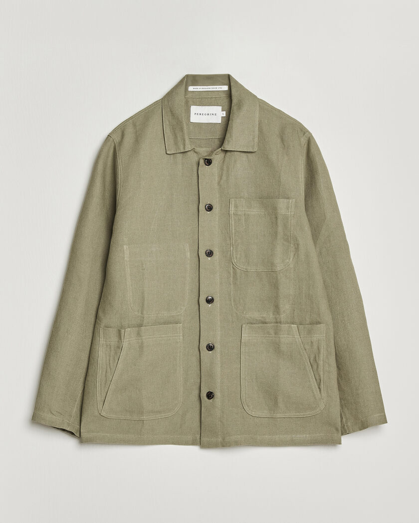 Peregrine Windsor Linen Shacket Khaki – Grøn