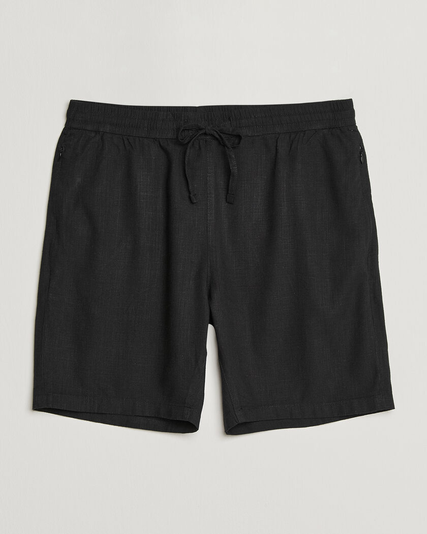 KnowledgeCotton Apparel Loose Linen/Viscose Shorts Black – Sort