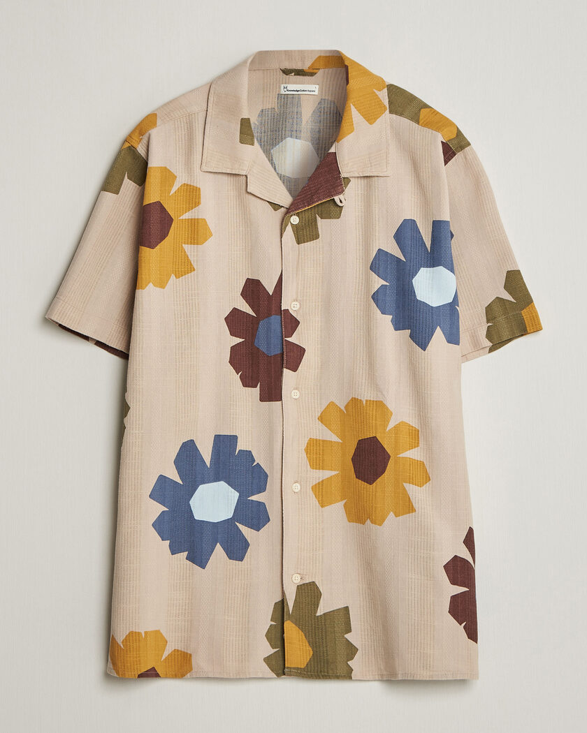 KnowledgeCotton Apparel Relaxed Printed Cotton Short Sleeve Shirt Multi – Flerfarvet