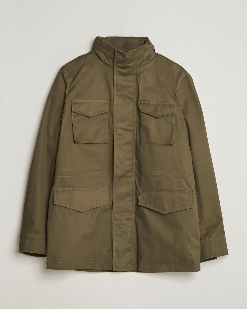 Oscar Jacobson M65 Coated Cotton Field Jacket Olive – Grøn