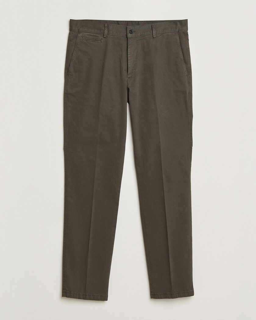 Oscar Jacobson Danik Cotton Trousers Olive – Grøn