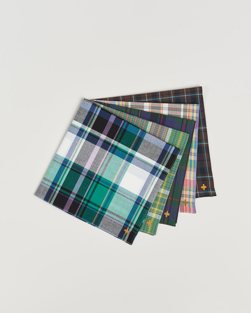 BEAMS PLUS 5-Pack Madras Handkerchief Multicolour – Flerfarvet