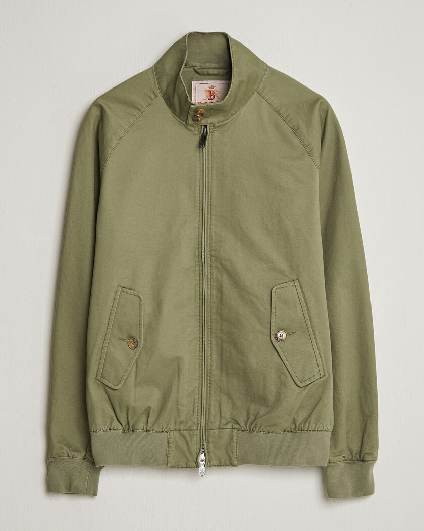 Baracuta G9 Washed Cotton Twill Jacket Lichen Green – Grøn