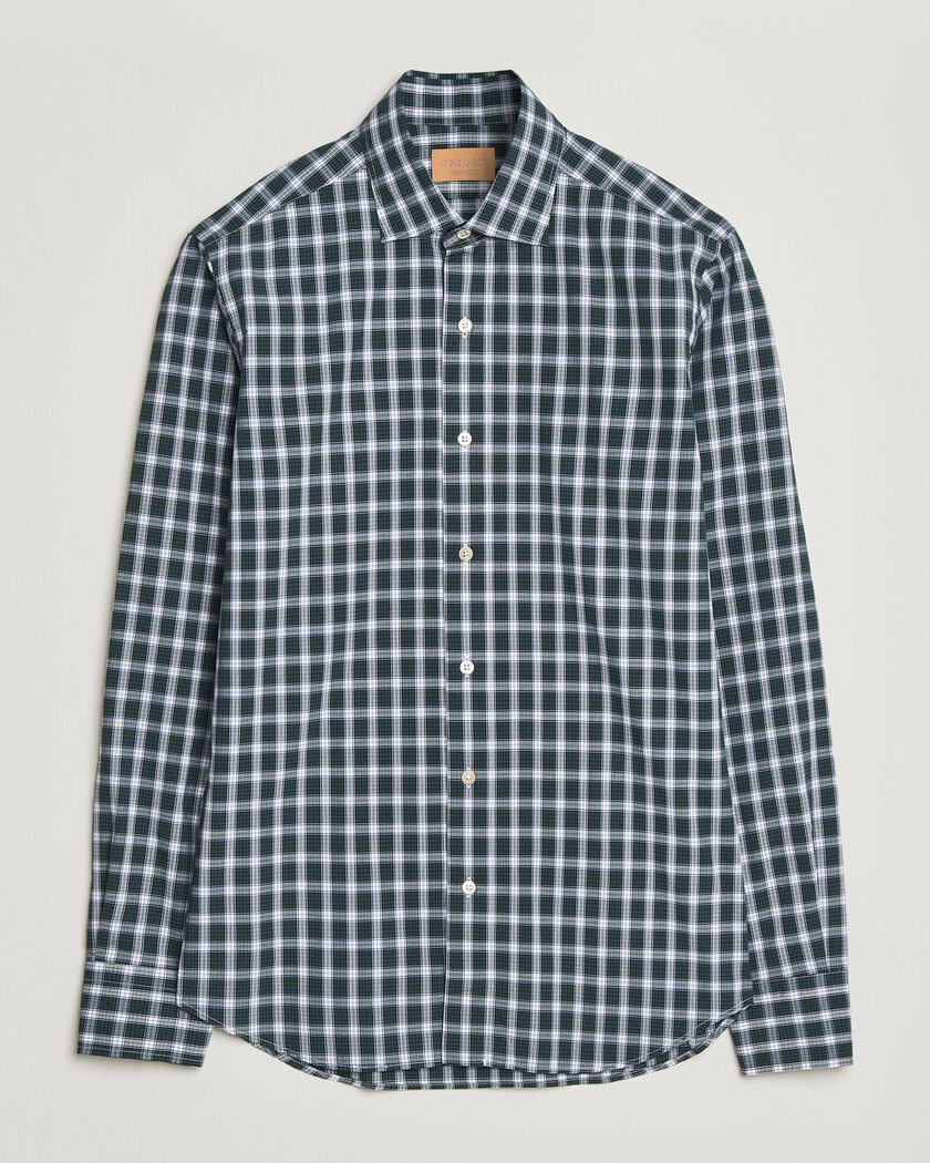 Grigio Washed Casual Shirt Green Check – Grøn