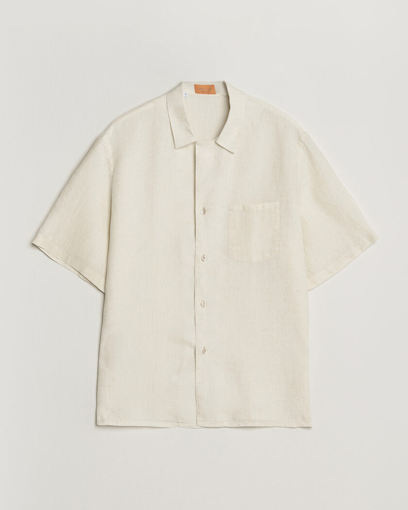 Grigio Linen Camp Collar Shirt White – Hvid
