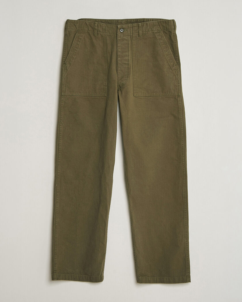 orSlow Vintage Fit Herringbone Fatigue Pants Army Green – Grøn