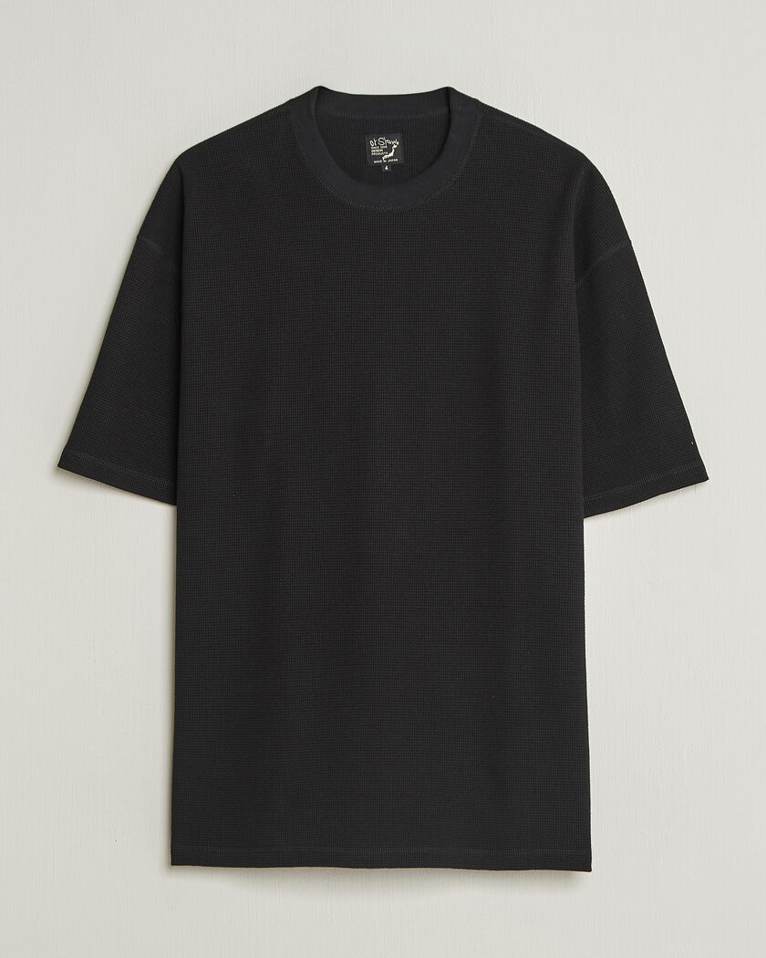 orSlow Waffle Cotton T-Shirt Black – Sort