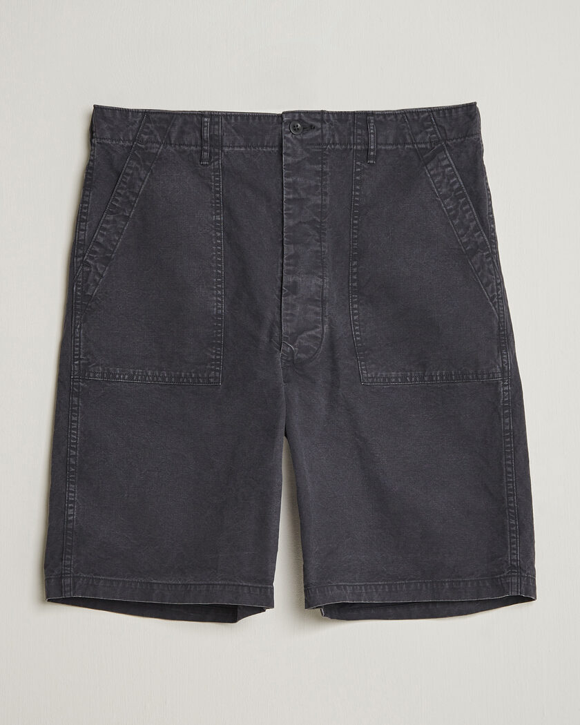orSlow Summer Fatigue Shorts Washed Black – Sort