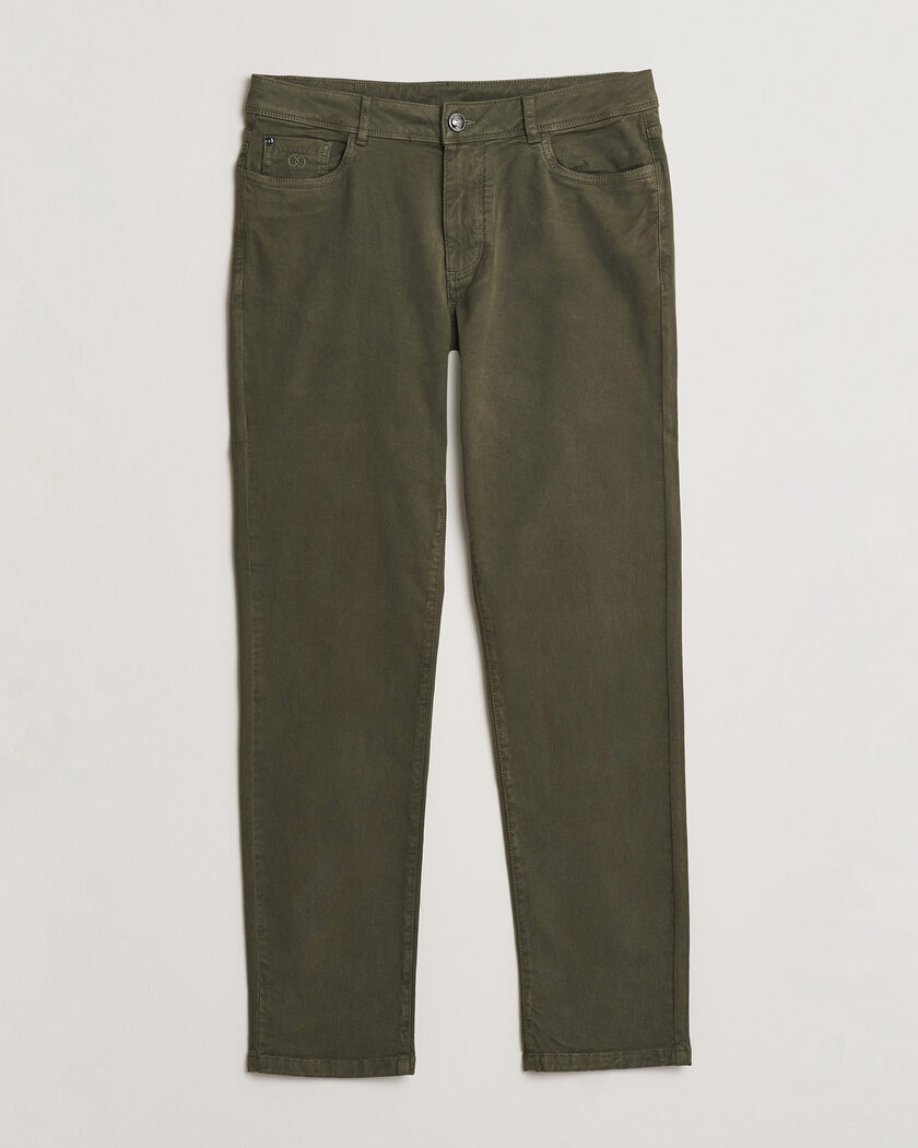 Oscar Jacobson Slim Fit 5-Pocket Chino Olive – Grøn