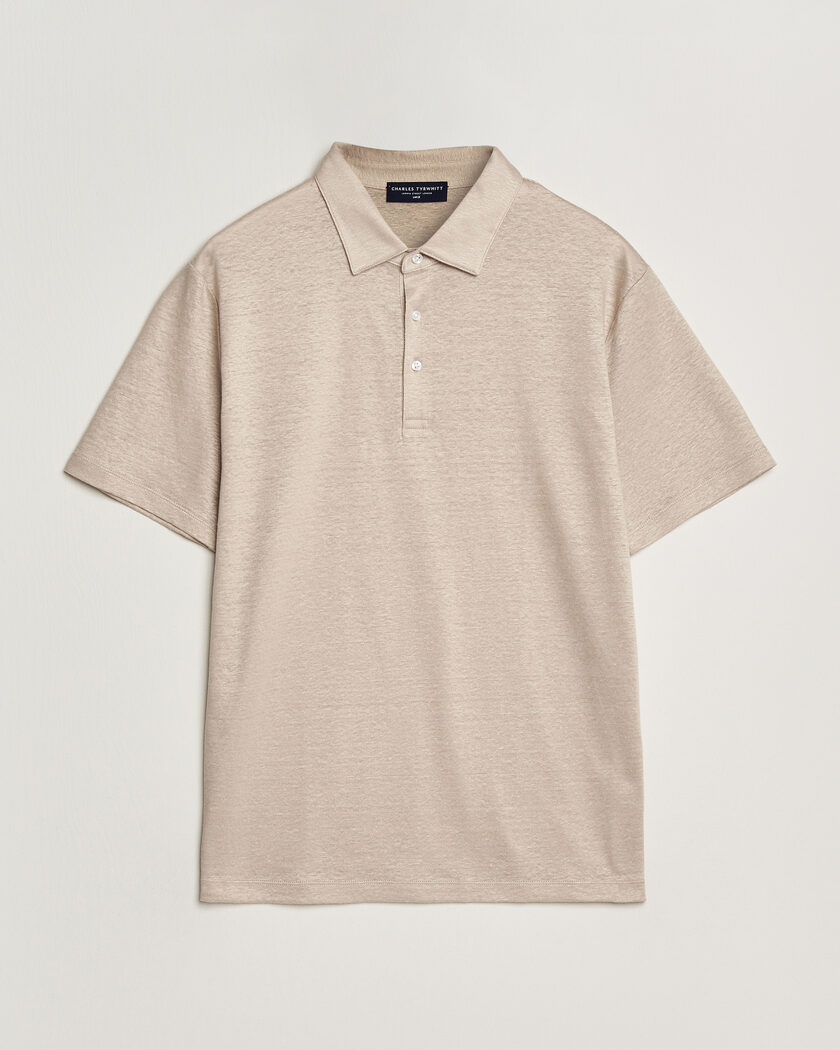Charles Tyrwhitt Short Sleeve Linen Polo Oatmeal – Beige