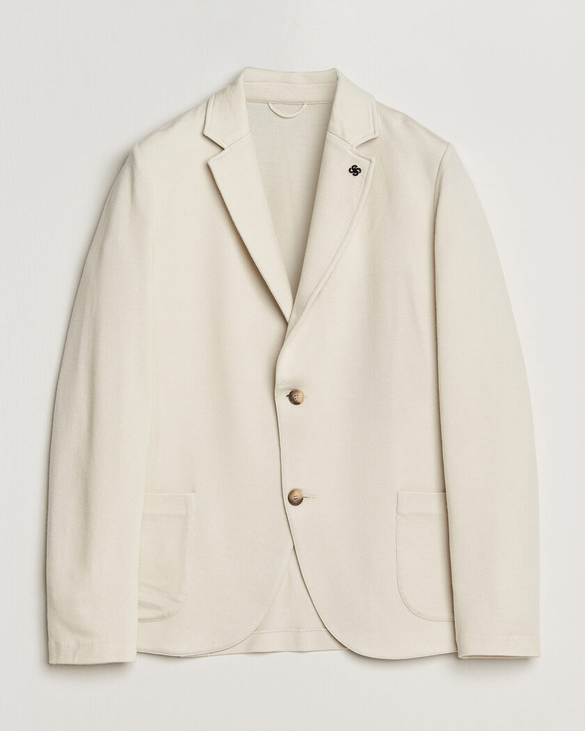 Gran Sasso Wool Knitted Blazer Cream – Hvid