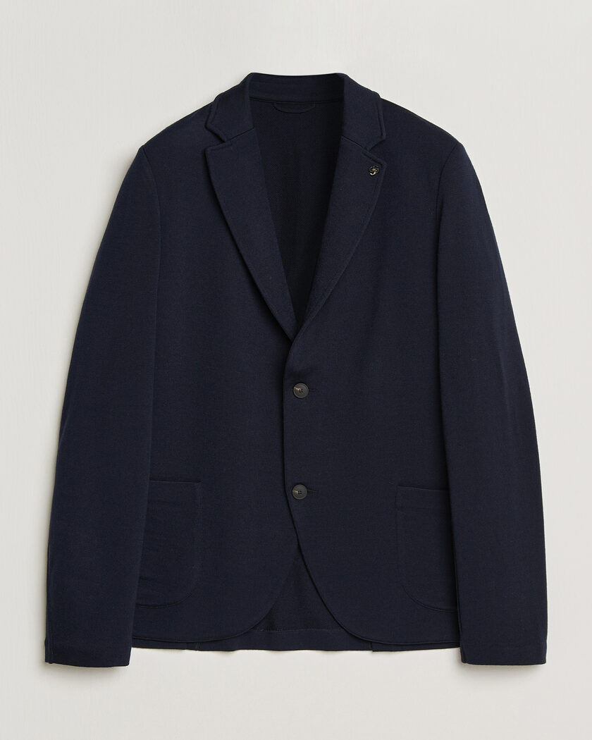 Gran Sasso Wool Knitted Blazer Navy – Blå
