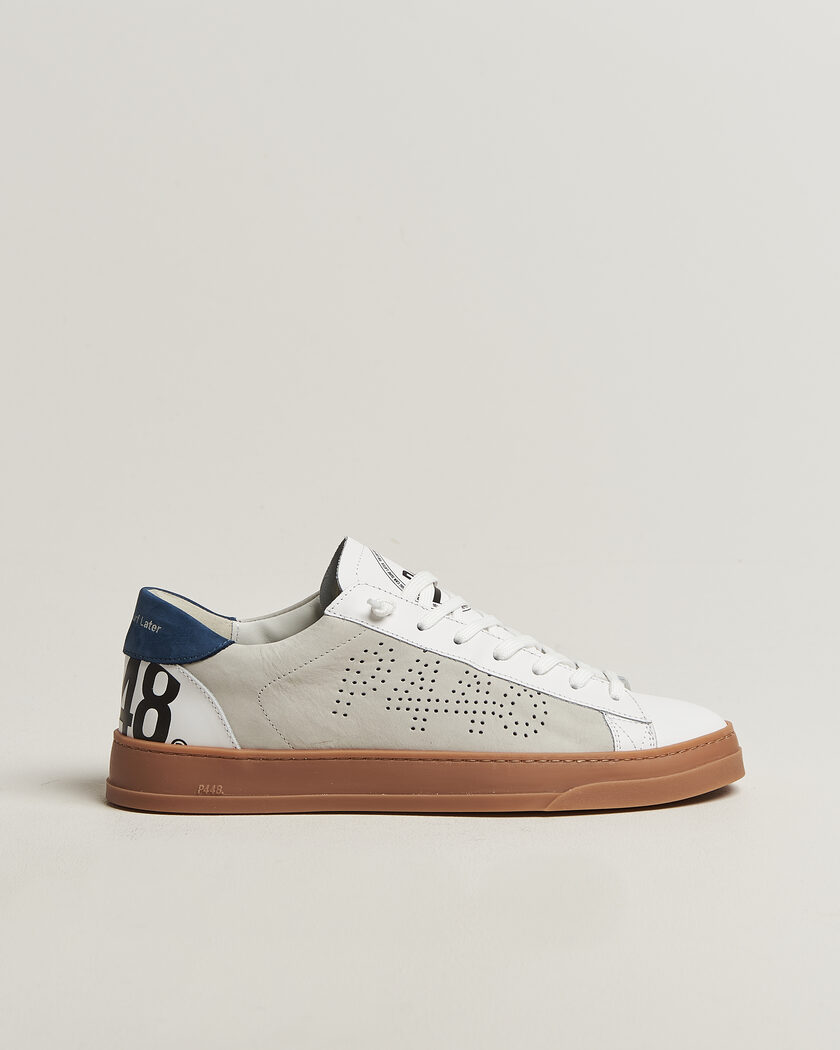 P448 Jack Leather Sneaker White/Navy – Hvid