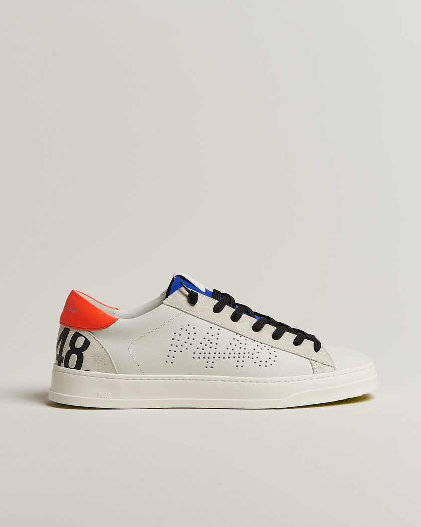 P448 Jack Leather Sneaker Grey/Orange – Flerfarvet