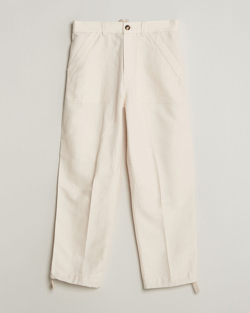 Brunello Cucinelli Linen Casual Pants Off White – Hvid