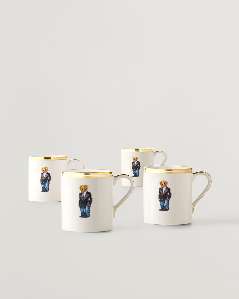 Ralph Lauren Home Wilshire Tuxedo Bear Mug Set White/Gold – Hvid