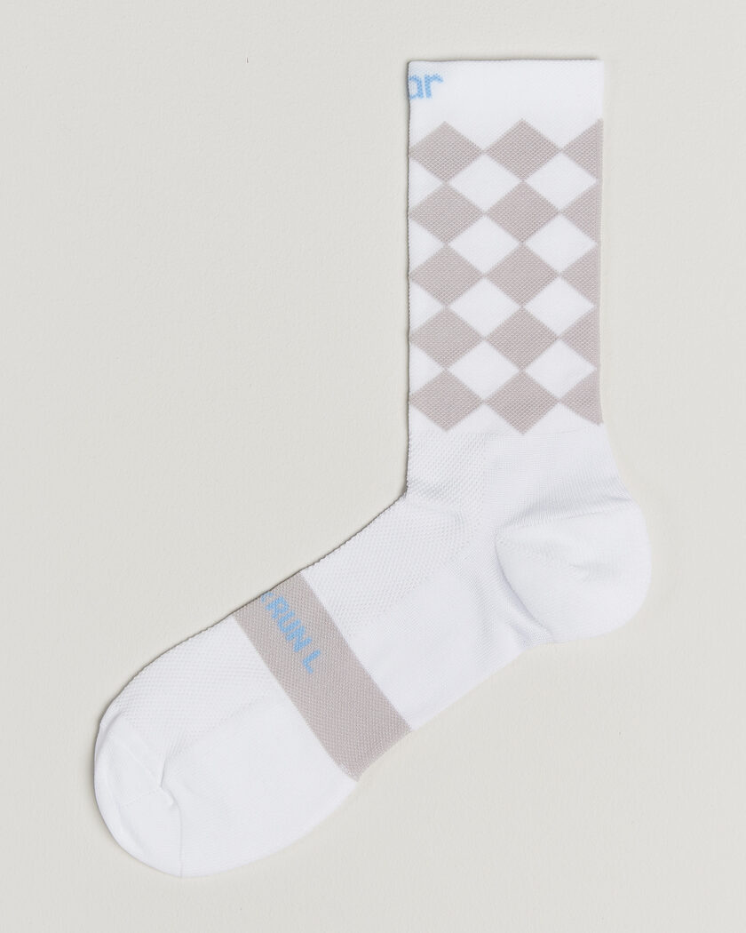 SOAR Running Diamond Crew Sock White/Grey – Hvid