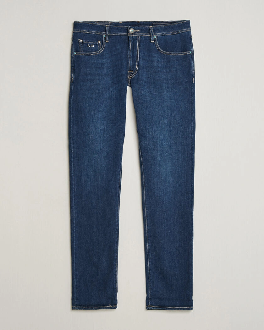 Tramarossa Michelangelo Western Badge Stretch Jeans Mid Blue – Blå