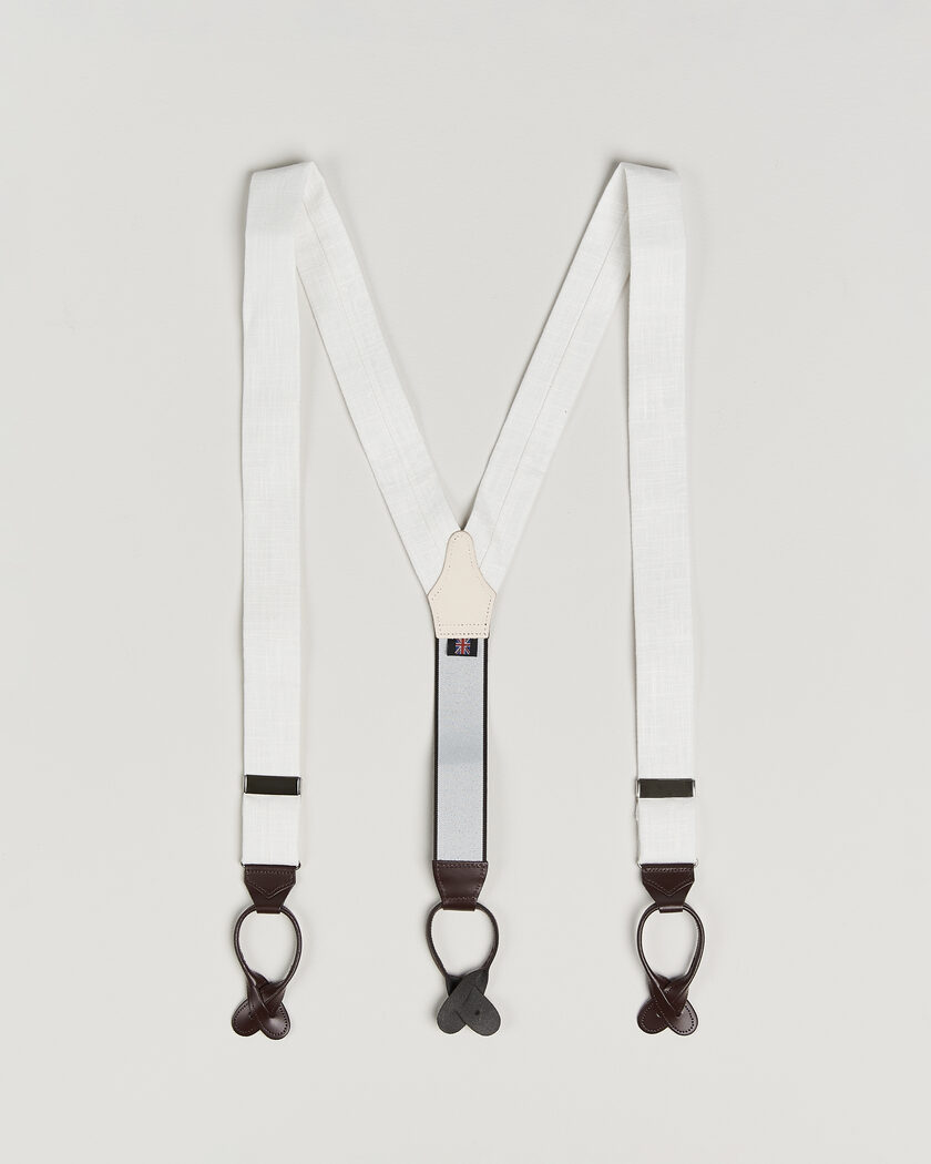 Albert Thurston Linen Braces Ivory – Hvid