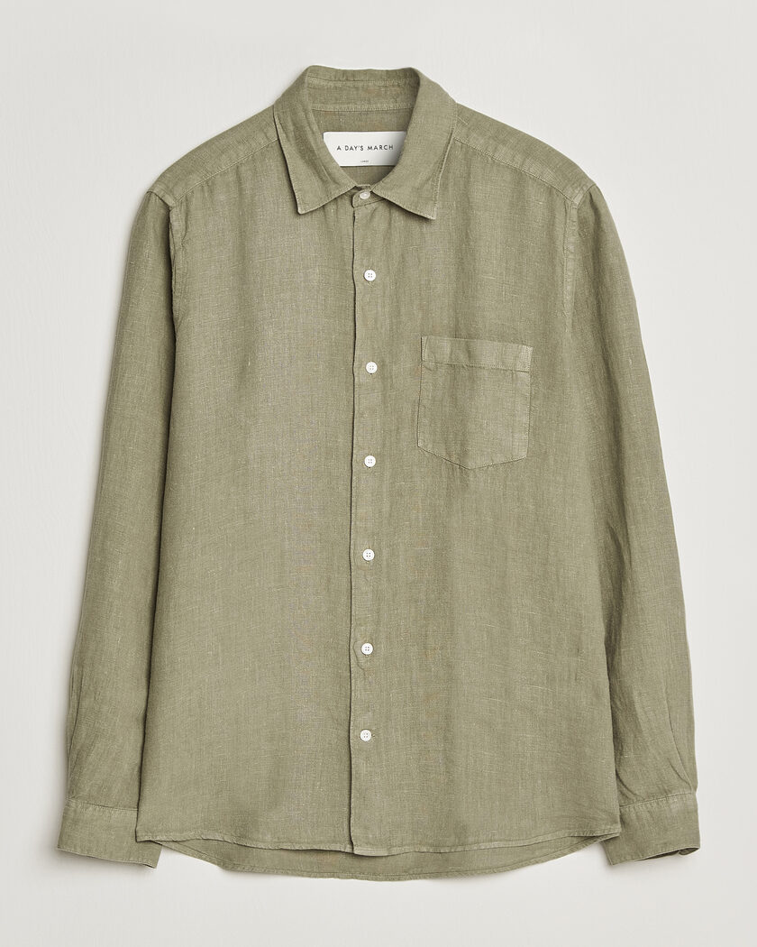 A Day's March Daintree Linen Shirt Misty Green – Grøn