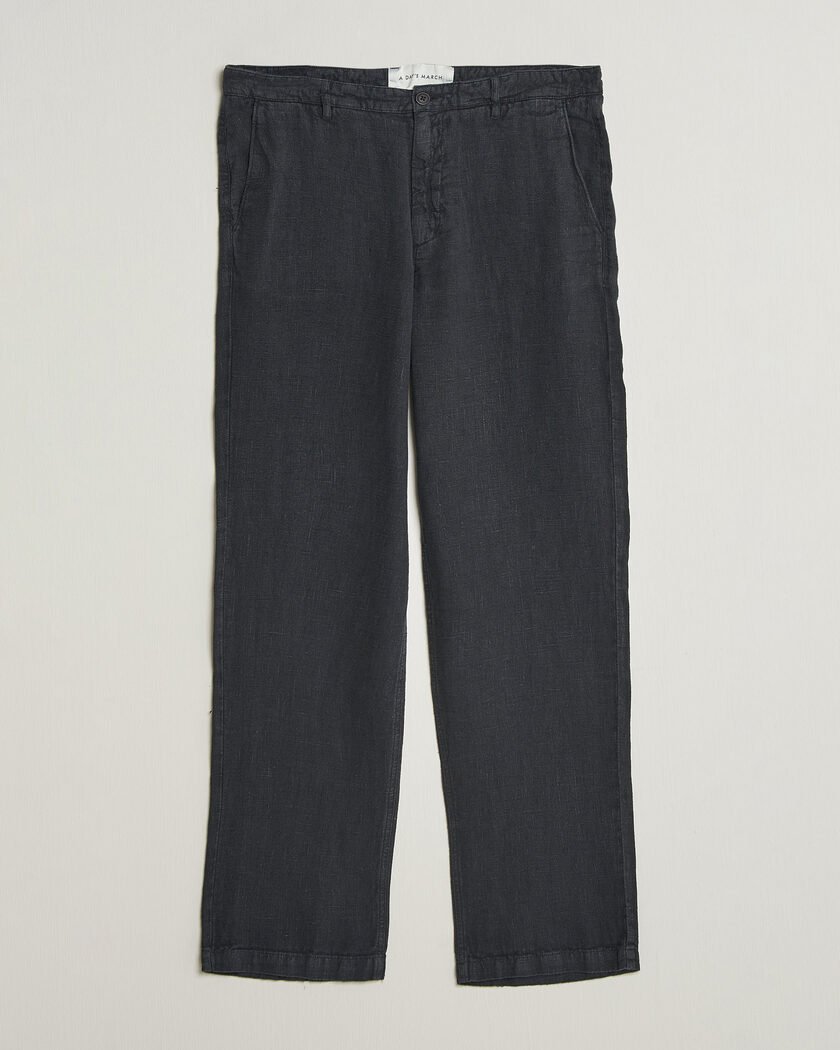 A Day's March Redwood Linen Trousers Black – Sort