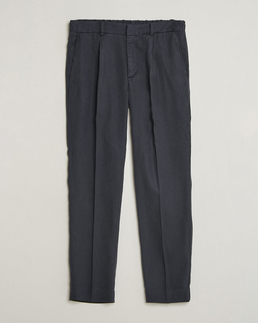 A Day's March Smart Lyocell Trousers Navy – Blå