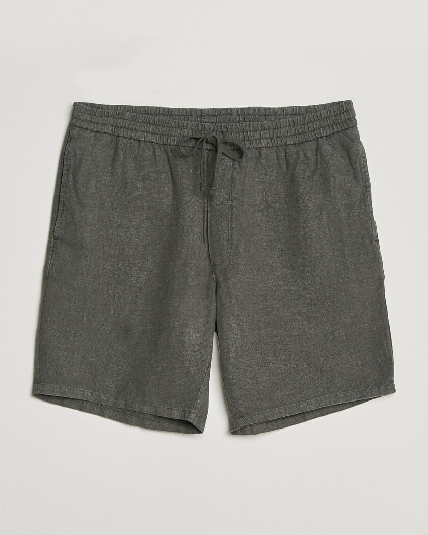 A Day's March Ipu Linen Drawstring Shorts Olive – Grøn
