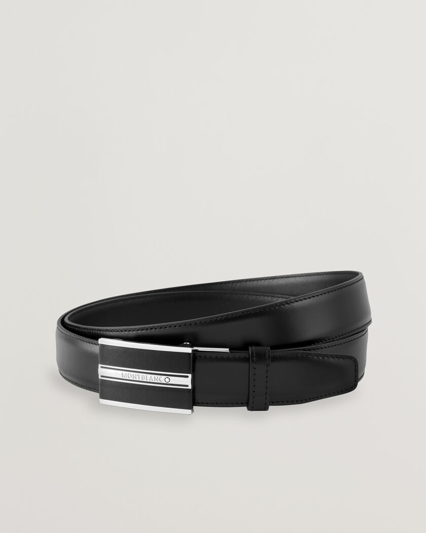 Montblanc Plate 30mm Leather Belt Black – Sort