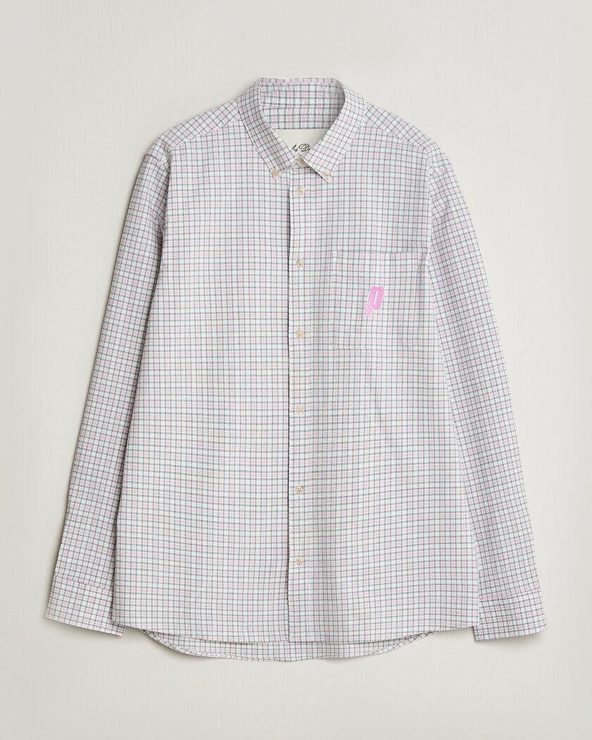 LES DEUX Prince Seersucker Check Shirt Ivory – Hvid