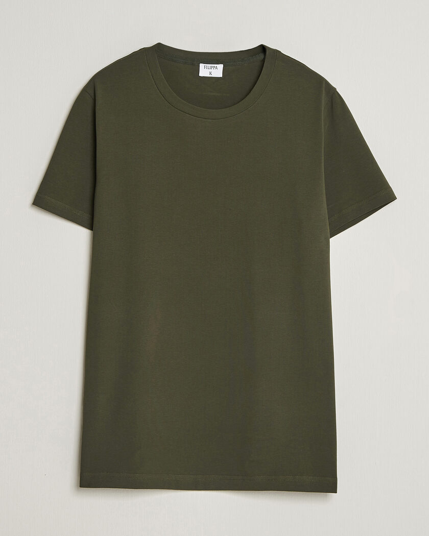 Filippa K Soft Lycra T-Shirt Midnight Olive – Grøn