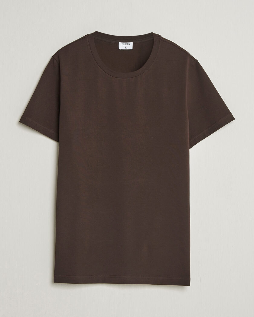 Filippa K Soft Lycra T-Shirt Dark Chocolate – Brun