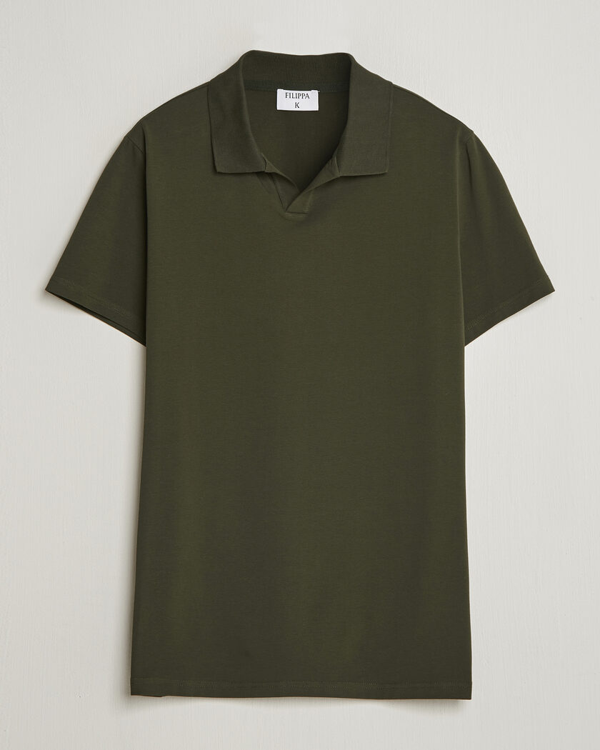 Filippa K Soft Lycra Polo T-Shirt Midnight Olive – Grøn