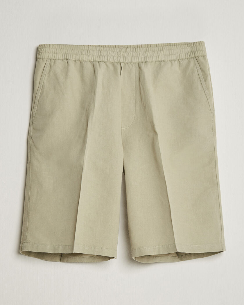 Filippa K Theo Relaxed Linen/Cotton Drawstring Shorts Light Green – Grøn