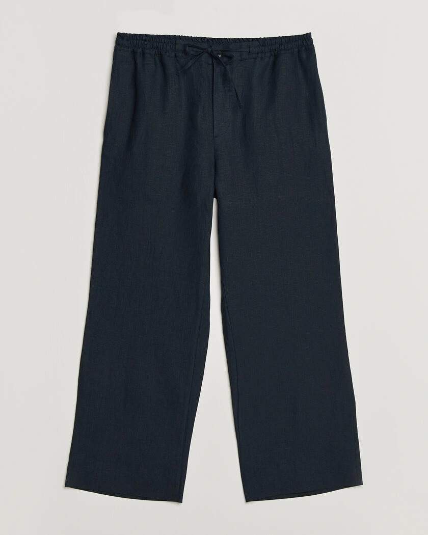 J.Lindeberg Noah Drape Linen Pants Navy – Blå