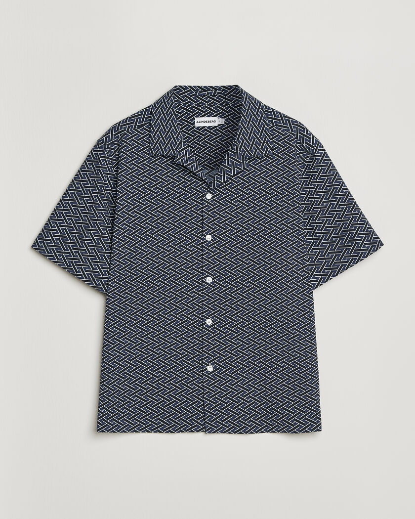 J.Lindeberg Donso Geo Printed Resort Shirt Estate Navy – Blå