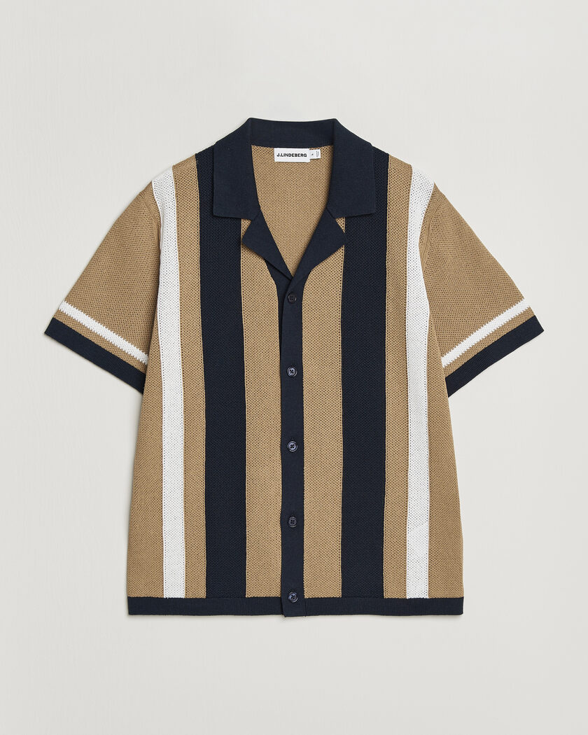 J.Lindeberg Remus Knitted Resort Shirt Kelp – Flerfarvet