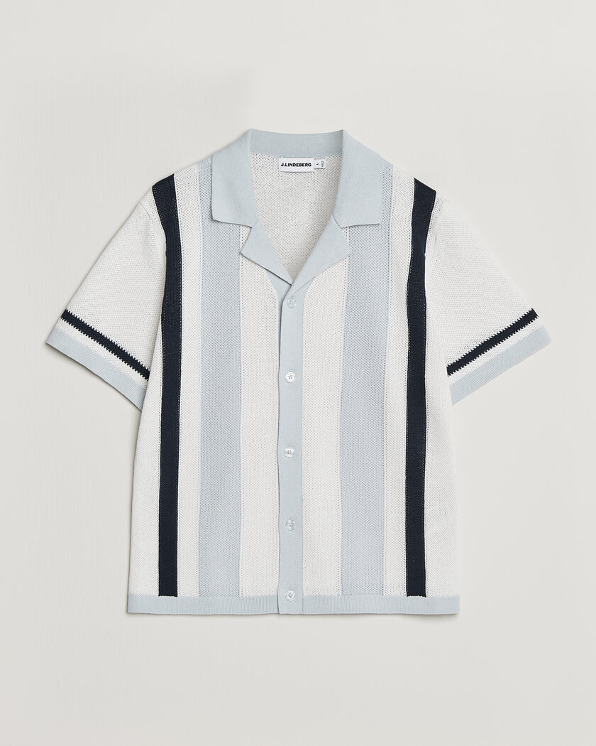 J.Lindeberg Remus Knitted Resort Shirt Skywriting – Flerfarvet