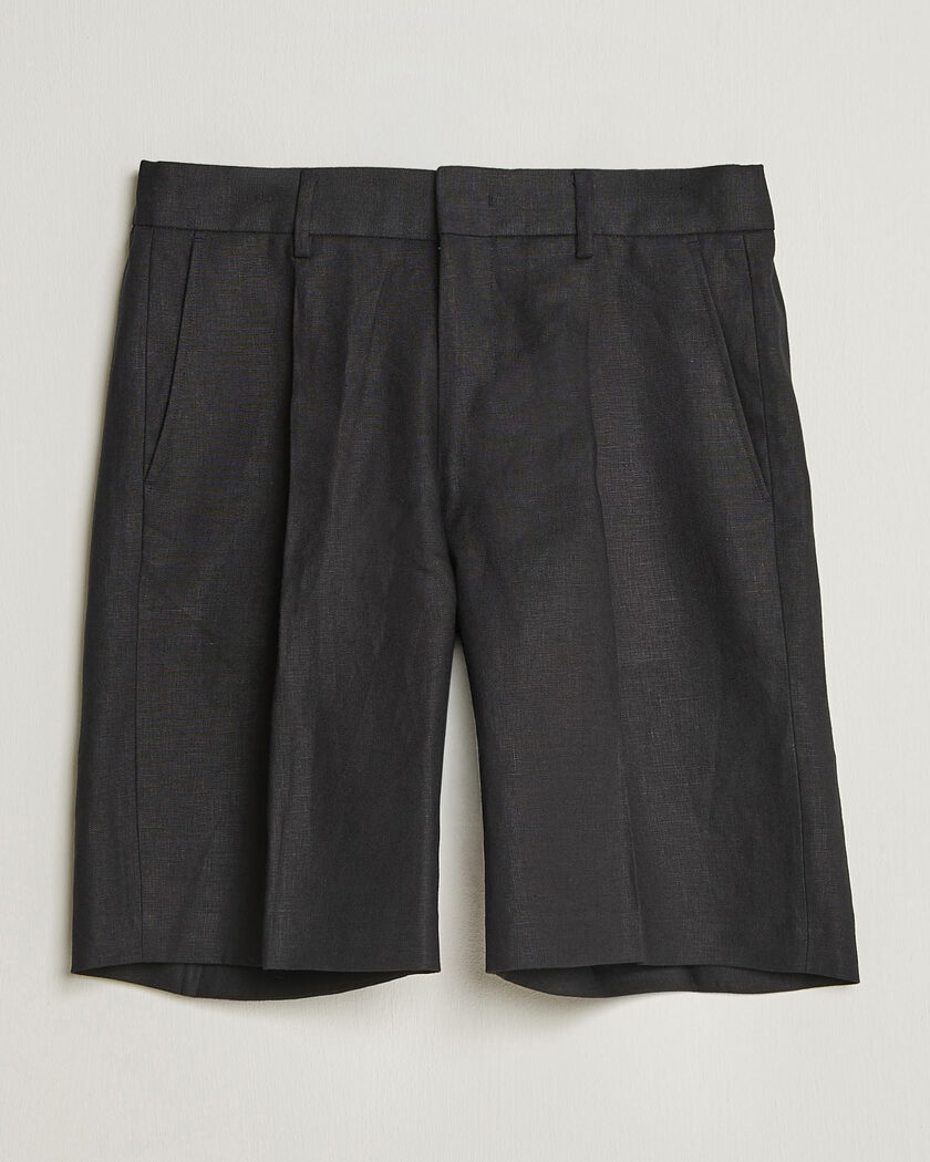 NN07 Kay Relaxed Fit Linen Drawstring Shorts Black – Sort