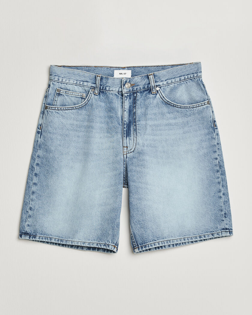 NN07 Otis Denim Shorts Light Blue Washed – Blå