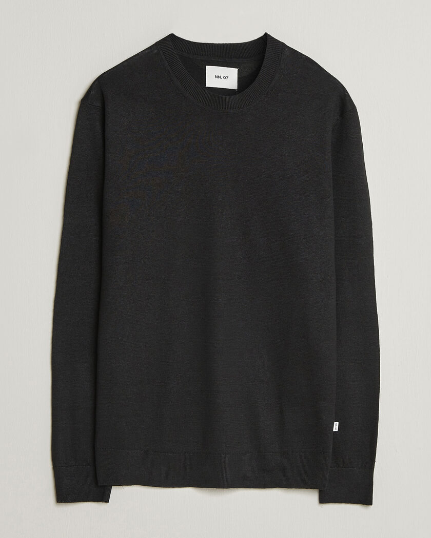 NN07 Ted Linen Knitted Sweater Black – Sort