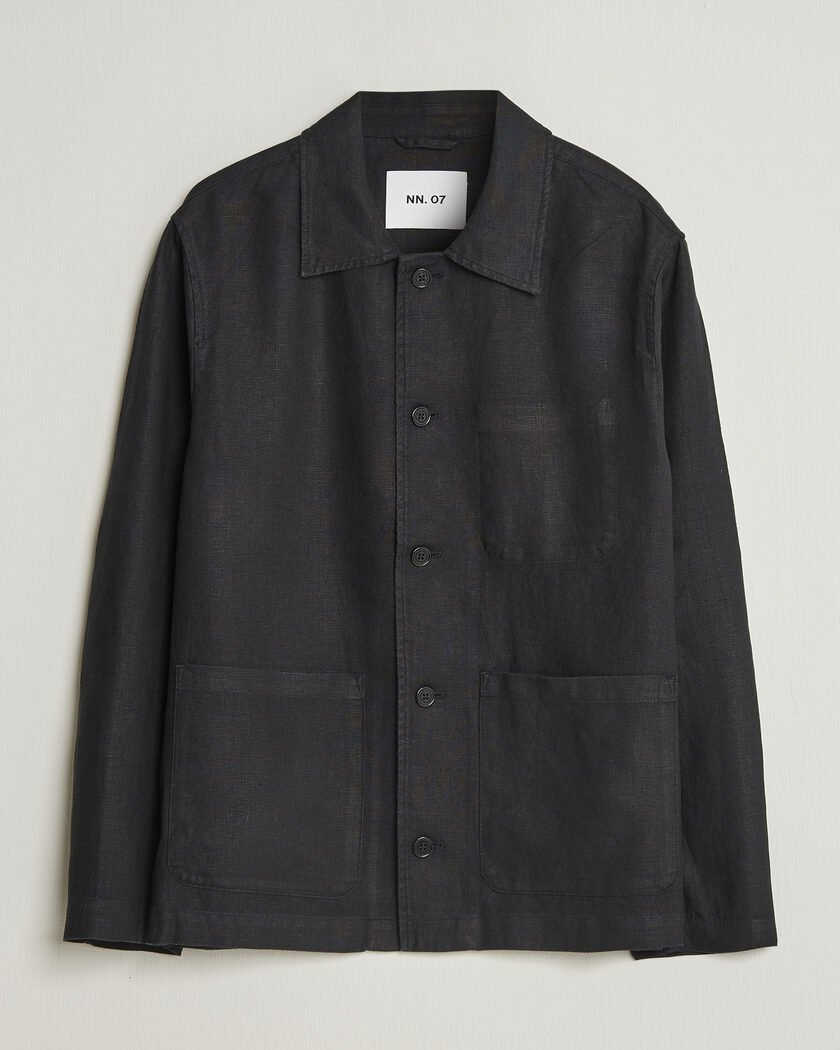 NN07 Morgan Linen Overshirt Black – Sort