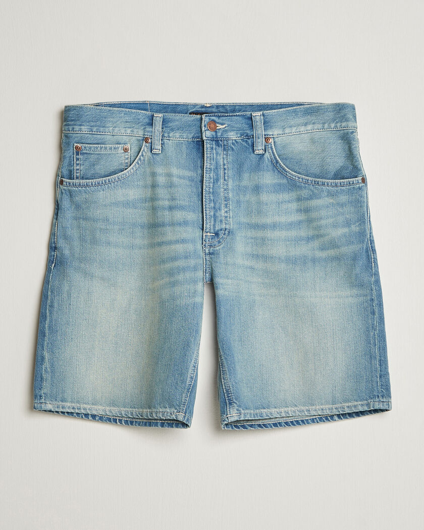 Nudie Jeans Seth Denim Shorts Drift Wood Light Blue – Blå