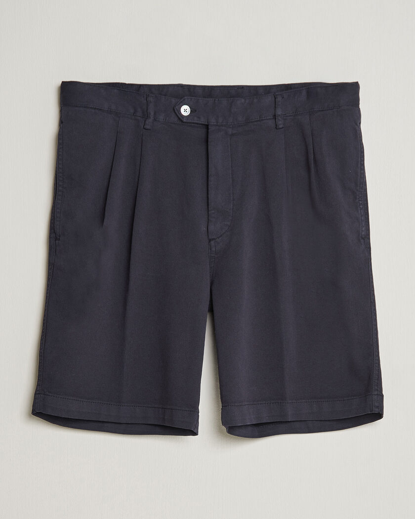 Oscar Jacobson Tanker Pleat Shorts Navy – Blå