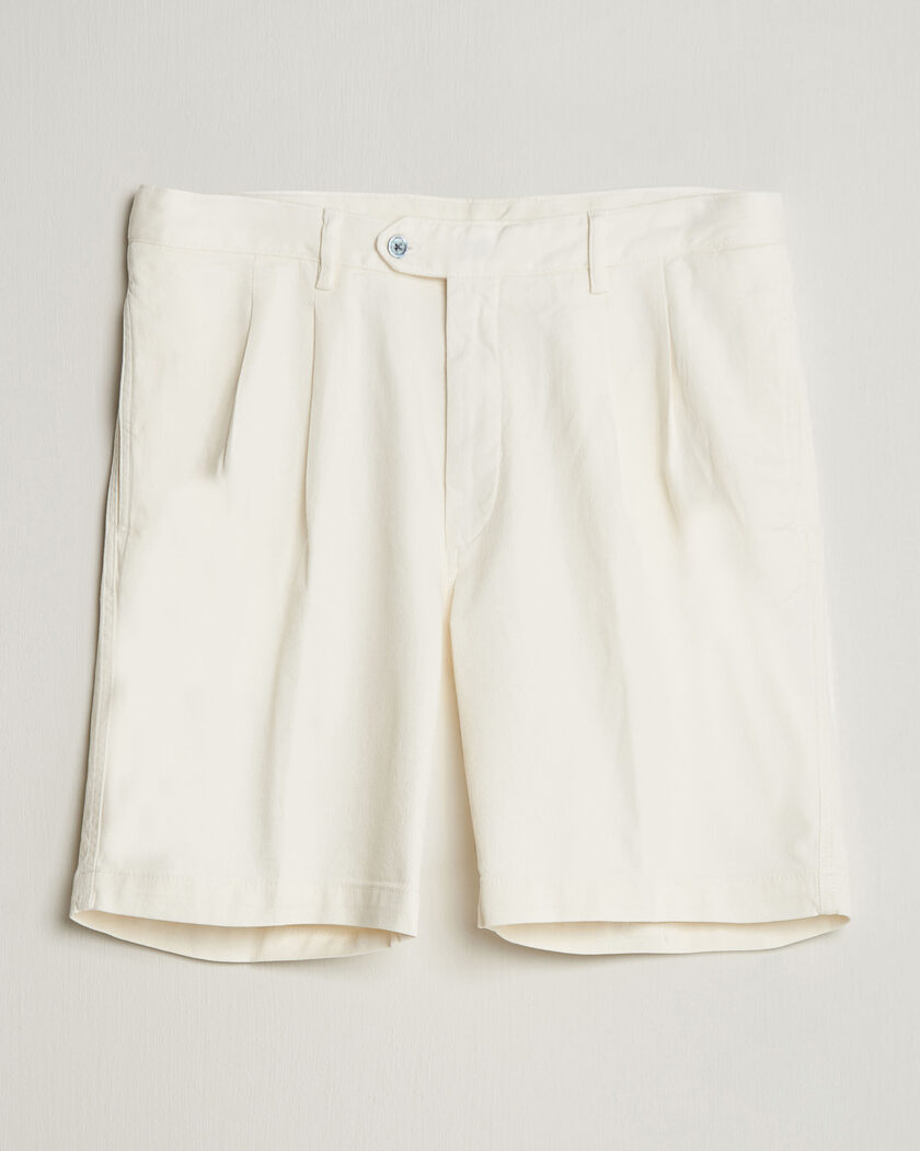 Oscar Jacobson Tanker Pleat Shorts White – Hvid