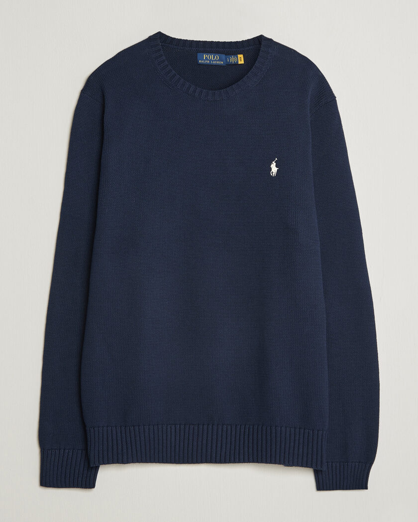 Polo Ralph Lauren Cotton Crew Neck Pullover Hunter Navy – Blå