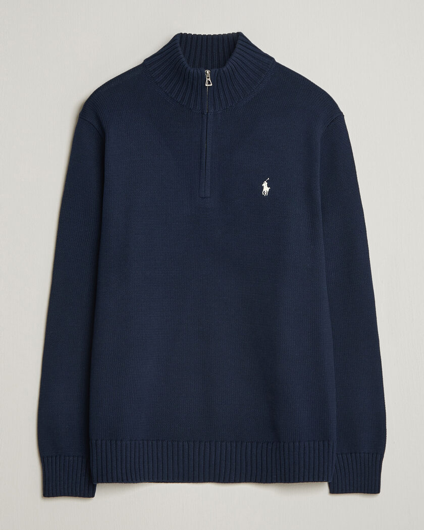 Polo Ralph Lauren Cotton Crew Neck Half-Zip Hunter Navy – Blå